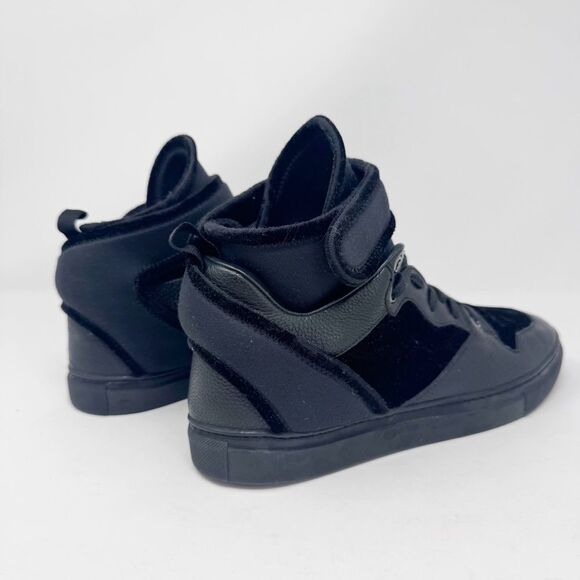 BALENCIAGA | Black Tess Velvet & Neoprene High Top Sneakers Women’s Size 38 - Picture 6 of 10
